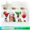 Christmas Wine Drink 16oz Libbey Glass Can Tumbler Sublimation Design - Design Digital Download PNG