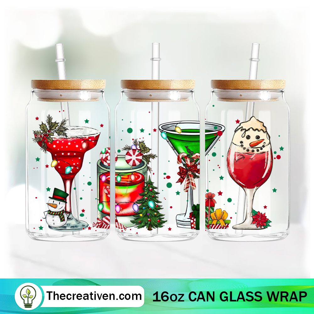 Christmas Wine Drink 16oz Libbey Glass Can Tumbler Sublimation Design 1 Christmas Wine Drink 16oz Libbey Glass Can Tumbler Sublimation Design - Design Digital Download PNG