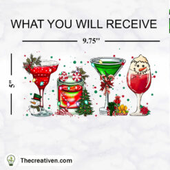 Christmas Wine Drink 16oz Libbey Glass Can Tumbler Sublimation Design - Design Digital Download PNG
