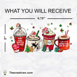 Christmas Coffee Cup 16oz Libbey Glass Can Tumbler Sublimation Design - Design Digital Download PNG