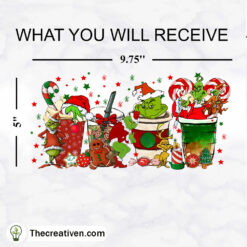 Grinch Christmas Coffee Drink 16oz Libbey Glass Can Tumbler Sublimation Design - Design Digital Download PNG