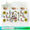 Skull With Flower 16oz Libbey Glass Can Tumbler Sublimation Design - Design Digital Download PNG
