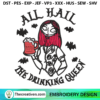 All Hall The Drinking Queen Sally Embroidery Design