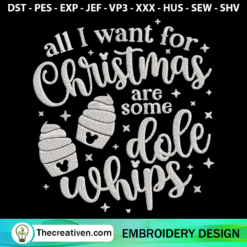 Christmas Disney Bee All I Want For Christmas Embroidery Design