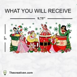 Disney Princess Christmas Coffee Drink 16oz Libbey Glass Can Tumbler Sublimation Design