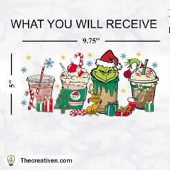 Grinch Christmas Coffee Cup 16oz Libbey Glass Can Tumbler Sublimation Design
