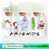 Friends Christmas 16oz Libbey Glass Can Tumbler Sublimation Design