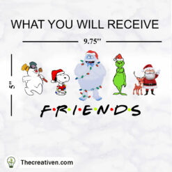 Friends Christmas 16oz Libbey Glass Can Tumbler Sublimation Design