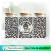 Dead Inside But Caffeinated 16oz Libbey Glass Can Tumbler Sublimation Design