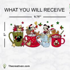Disney Mickey Christmas Coffee 16oz Libbey Glass Can Tumbler Sublimation Design