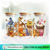 Winnie The Pooh Christmas Coffee 16oz Libbey Glass Can Tumbler Sublimation Design