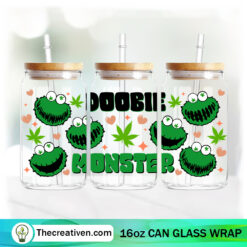 Doobie Monster 16oz Libbey Glass Can Tumbler Sublimation Design