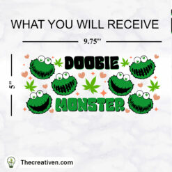 Doobie Monster 16oz Libbey Glass Can Tumbler Sublimation Design
