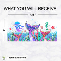 Alternative view of Mermaid In Ocean 16oz Libbey Glass Can Tumbler Sublimation Design