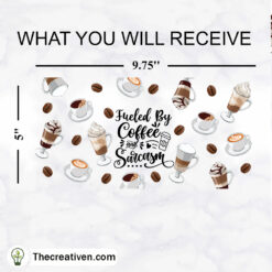 Alternative view of Fueled By Coffee And Sarcasm 1 Tumbler Wrap Download
