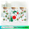 Grinch Hand With Jingle Bell 16oz Libbey Glass Can Tumbler Sublimation Design