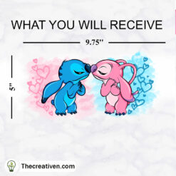 Alternative view of Stitch And Angel Love 16oz Libbey Glass Can Tumbler Sublimation Design