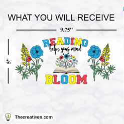 Reading Helps Your Mind Bloom 16oz Libbey Glass Can Tumbler Sublimation Design