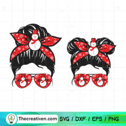 Messy Bun Snowman SVG, Snowman Christmas SVG