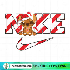 Nike x Stitch Christmas SVG, Nike Logo Christmas SVG