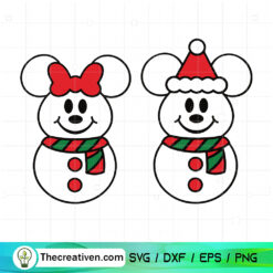 Disney Mouse Snowman SVG, Disney Christmas SVG