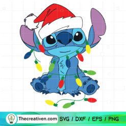 Stitch With Christmas Light SVG, Ohana Stitch Christmas SVG