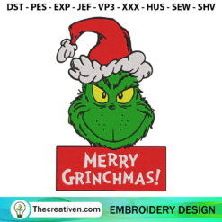 Merry Grinchmas Embroidery D Embroidery Design