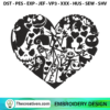 Heart Skellington Embroidery Design