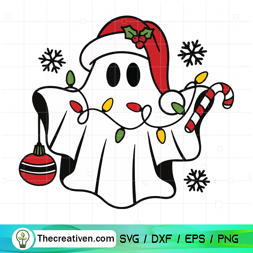 Cute Ghost Christmas SVG, Merry Xmas SVG 6 Cute Ghost Christmas SVG, Merry Xmas SVG