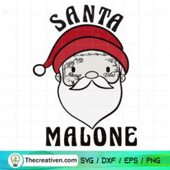 Santa Malone SVG, Funny Santa Christmas Post Malone SVG