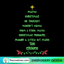 Quotes Christmas Tree Embroidery Design