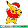 Cute Pikachu Christmas SVG, Pikachu Santa Claus SVG