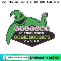 Welcome Oogie Boogie Casino  Embroidery Design