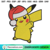 Pikachu Christmas Santa Hat Embroidery Design 2 Pikachu Christmas Santa Hat Design