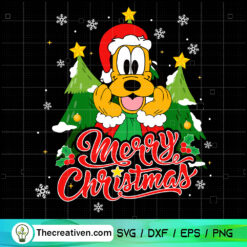 Pluto Merry Christmas SVG, Disney Christmas SVG