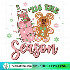 Tis The Season SVG, Pink Gingerbread SVG