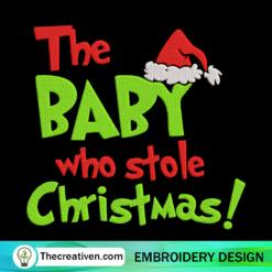 The Baby Who Stole Christmas Embroidery Design