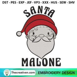 Funny Santa Christmas Post M Embroidery Design