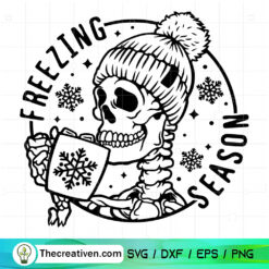 Freezing Season SVG, Skeleton Christmas SVG