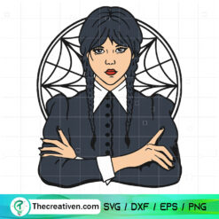Wednesday Addams Pose SVG, Scary Girl SVG