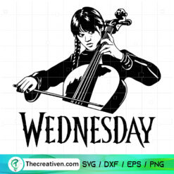 Wednesday Play Violin SVG, Wednesday Addams SVG