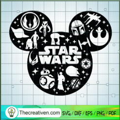 Star Wars Mickey Head SVG, Disney Movie SVG