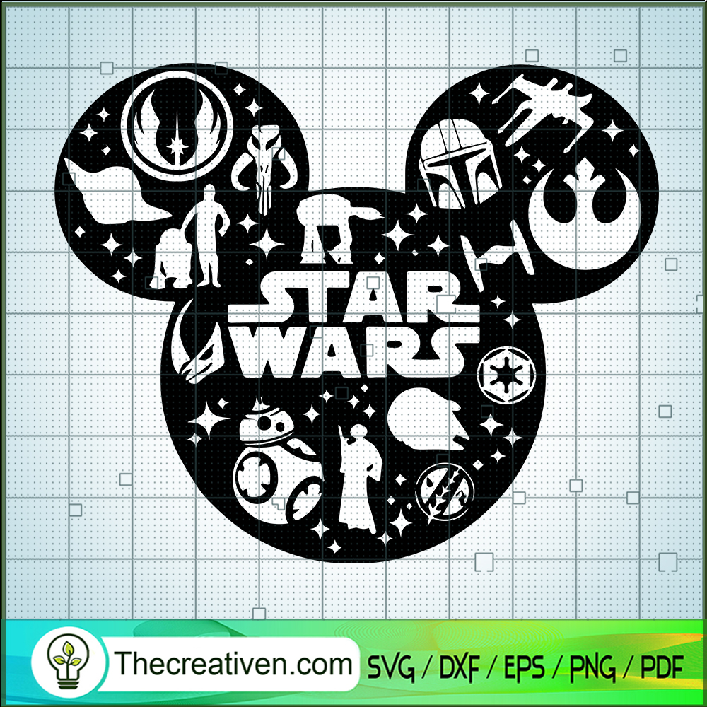 Star Wars Mickey Head SVG, Disney Movie SVG 1 Star Wars Mickey Head SVG, Disney Movie SVG