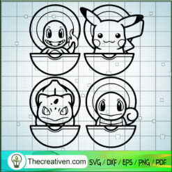 4 Pokemon Cute SVG, Pokemon SVG