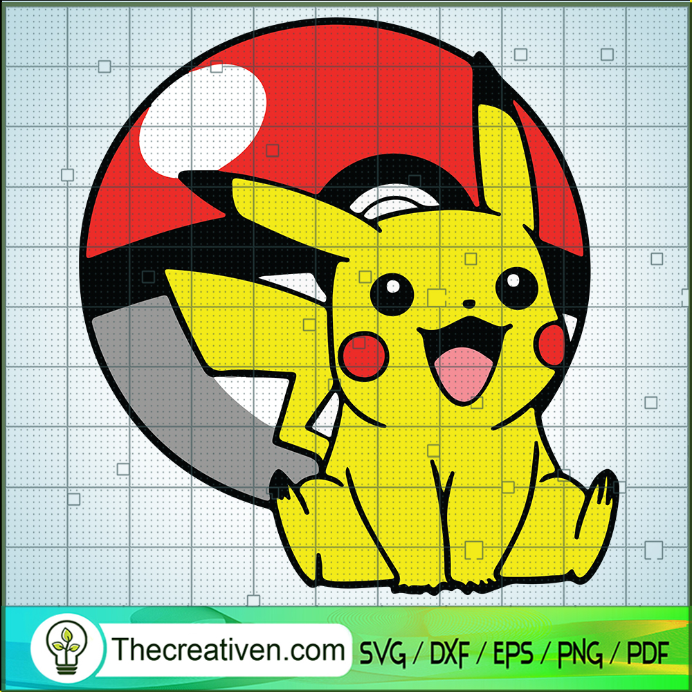 Pikachu And Ball SVG, Pokemon SVG