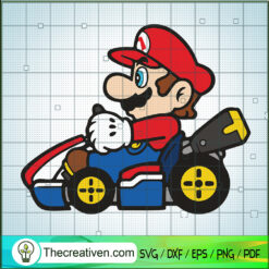 Mario Drive Car SVG, Mario Game Funny SVG