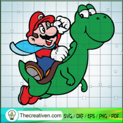Mario Drive Yoshi SVG, Funny Mario SVG