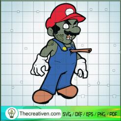 Mario Zombie SVG, Scary Mario SVG
