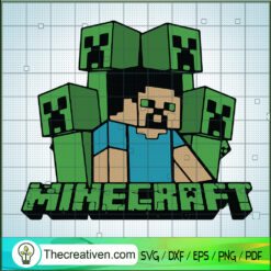 Steve And Creeper SVG, Minecraft SVG