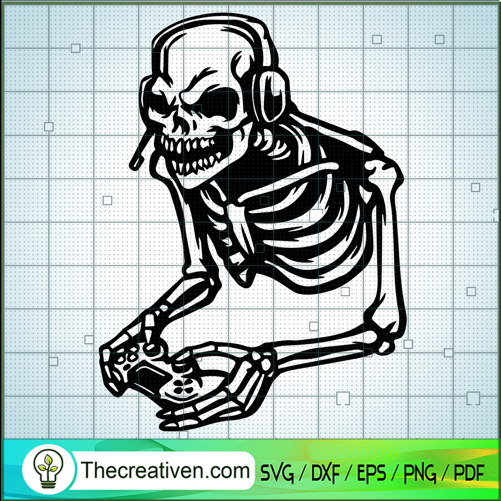 Skeleton Play Game SVG, Trending Game SVG